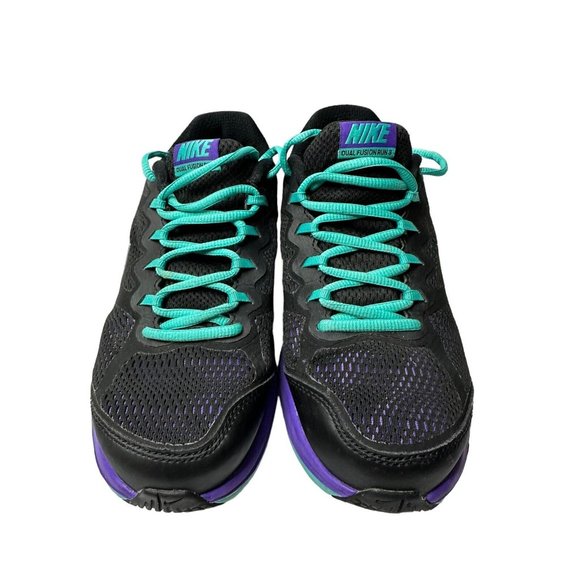 Nike Women’s Shoes Dual Fusion Run 3 Size 8 Black Purple Blue 653594-007 Sneaker - Picture 3 of 13